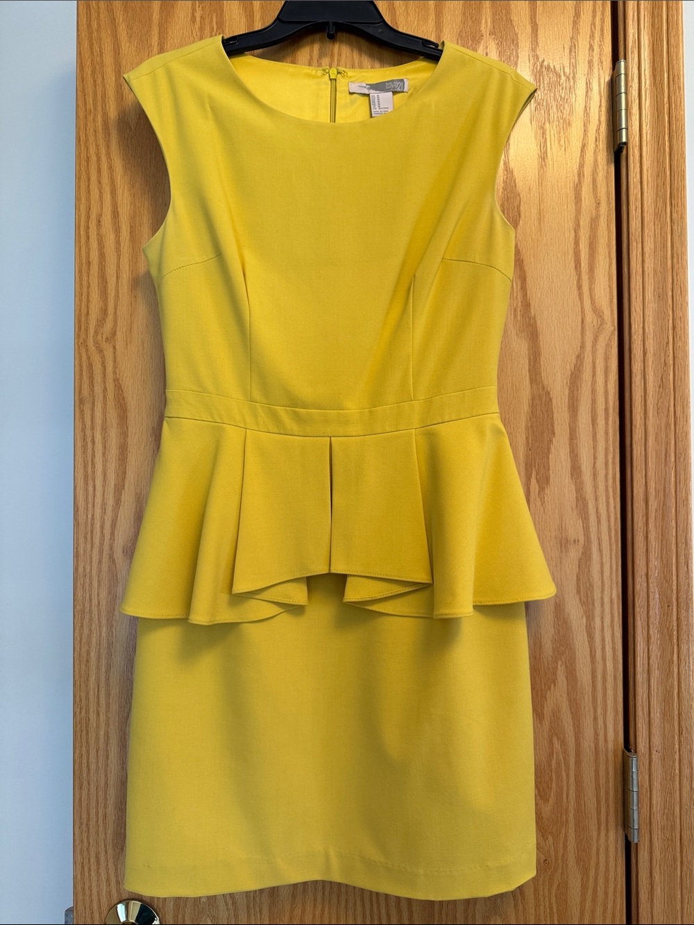 Forever 21 Yellow Peplum Sheath Mini Dress